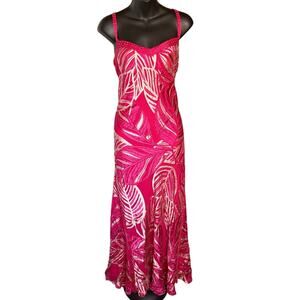 Vintage Silk Blend Bias Cut Slip Dress – Fairy Y2K Beaded Tropical Maxi